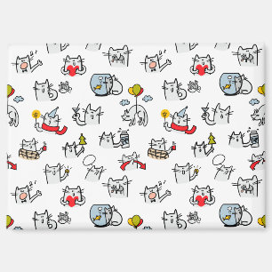 Imán Gatos divertidos, leche y magia.