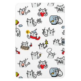 Imán Gatos divertidos, leche y magia.