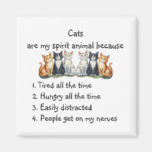 Imán Gatos Divertidos son Humor de Animal Espiritual Ac
