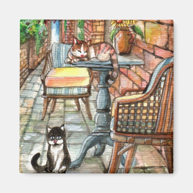 Imán Gatos en el callejón trasero (Frente)