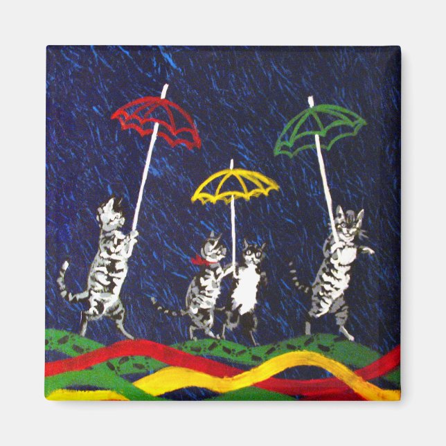 Imán Gatos en la lluvia (Frente)