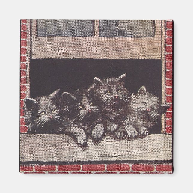 Imán Gatos en la ventana (Frente)