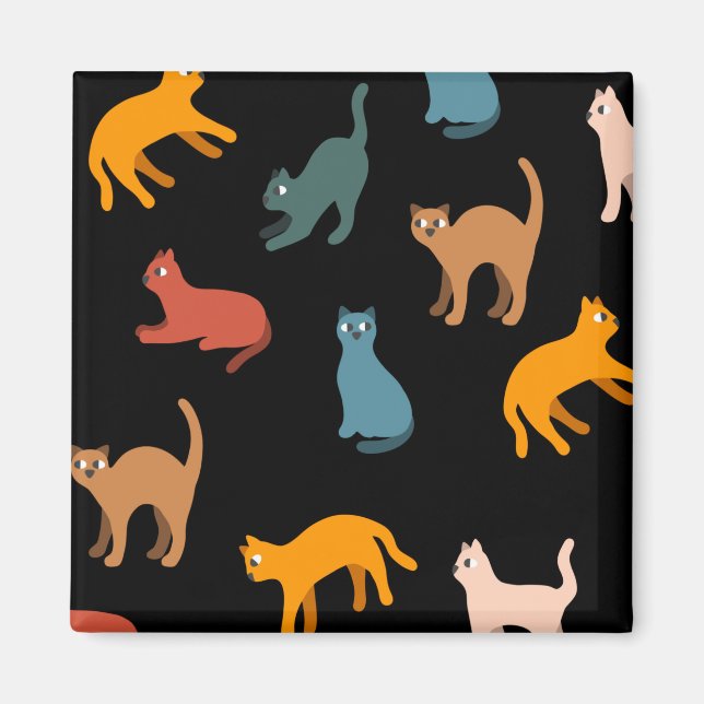 Imán Gatos en negro (Frente)
