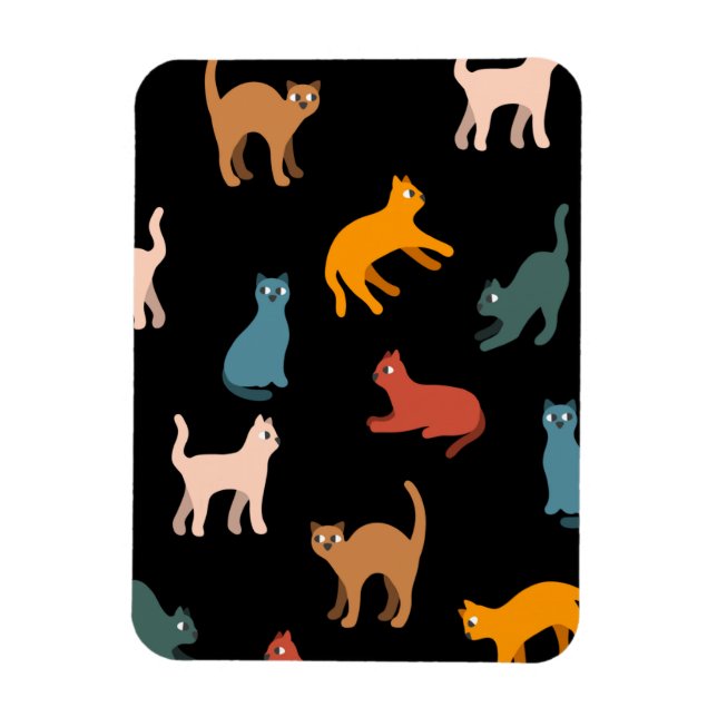 Imán Gatos en negro (Vertical)