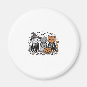 Imán Gatos Esqueleto Lindos Grabado Vintage Halloween C