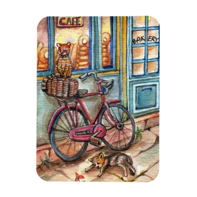 Imán Gatos frente a panadería (Vertical)