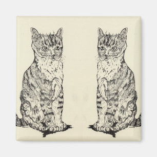 Imán Gatos gemelos de imanes de cocina