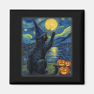 Imán Gatos Halloween Divertidos Amantes de Gatos Negros