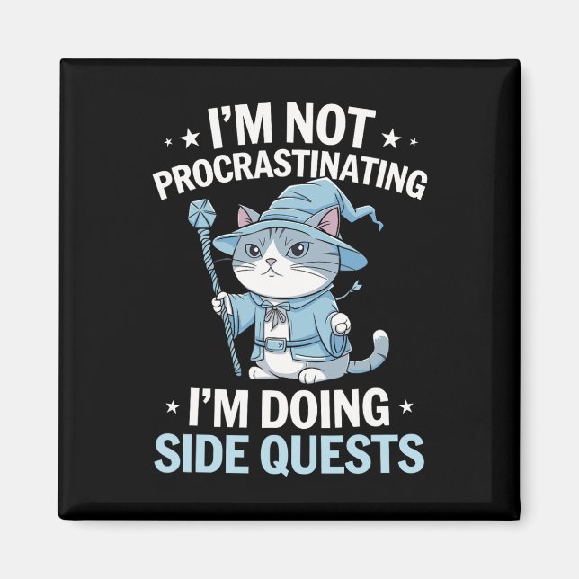 Imán Gatos Jugadores Misión Secundaria Procrastinando T (Frente)