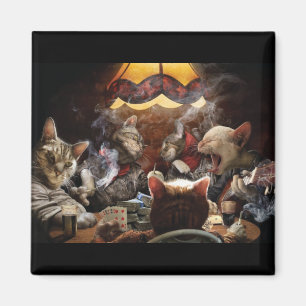 Imán Gatos jugando al póquer