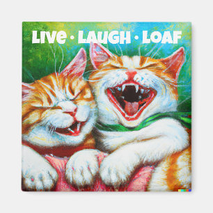 Imán Gatos   Lía en vivo Loaf Funny 2 pulgadas Square F