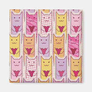 Imán Gatos lindos con los corazones cariñosos