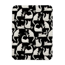 Gatos malos tocando cosas, gatos blancos sobre neg