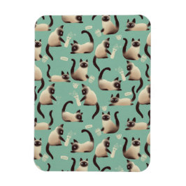 Imán Gatos malvados siameses golpean las cosas