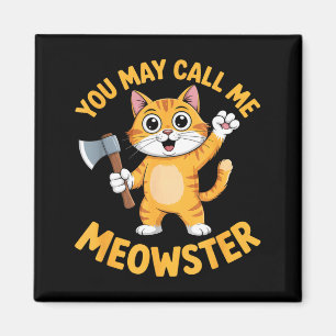 Imán Gatos naranjas divertidos maestro meow hacha caric