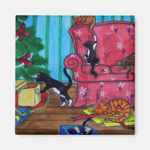 Imán Gatos navidades