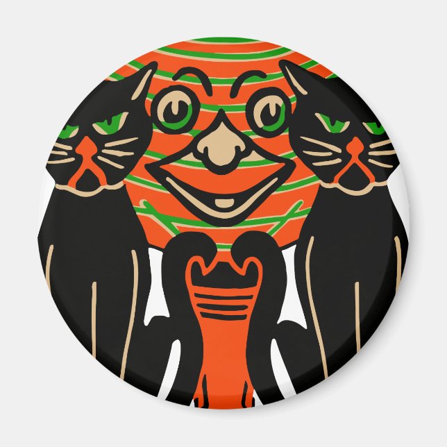 Imán Gatos negros de Halloween de 1940 (Frente)