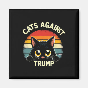Imán Gatos negros retro contra Trump 1