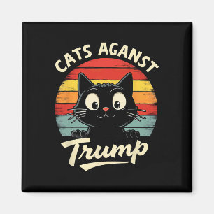 Imán Gatos negros retro contra Trump 3