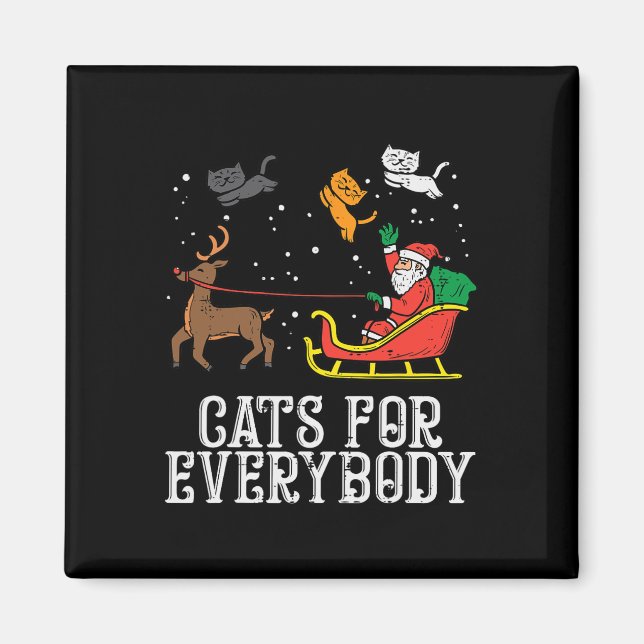 Imán Gatos Para Todos Navidades Gato Graciosas Mujeres  (Frente)