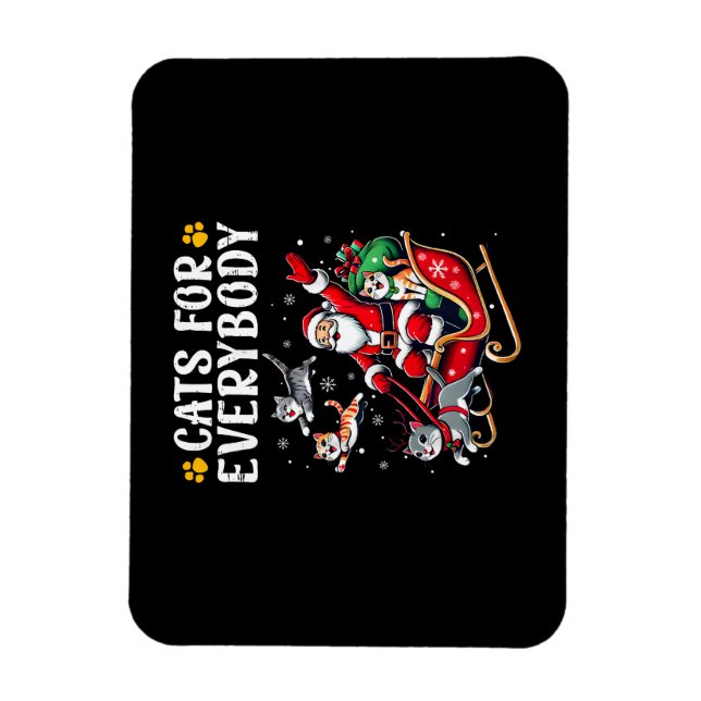 Imán Gatos Para Todos Navidades Gato Gracioso (Vertical)