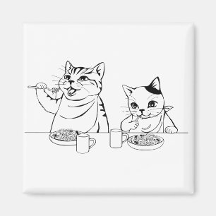 Imán Gatos que comen tonto divertido absurdo lindo de