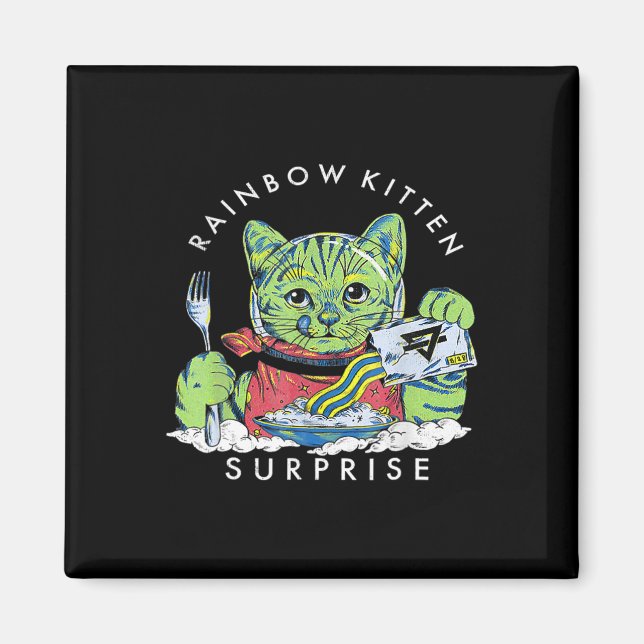 Imán Gatos Rainbow Kitten Surprise Cute Etro Animal (Frente)