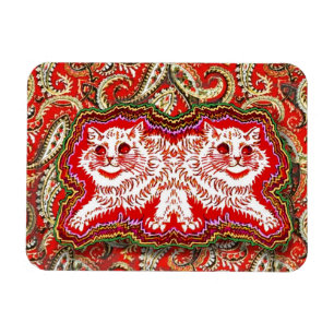 Imán Gatos rojos psicodélicos (por Louis Wain)