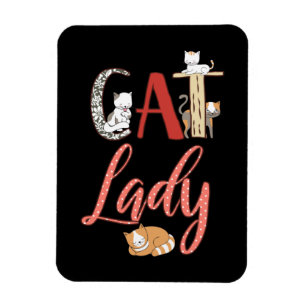Imán Gatos - Señora de los Gatos Amante de Gatos