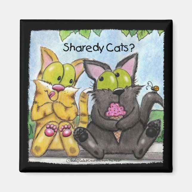 Imán Gatos Sharedy - Silly y Tig (Frente)
