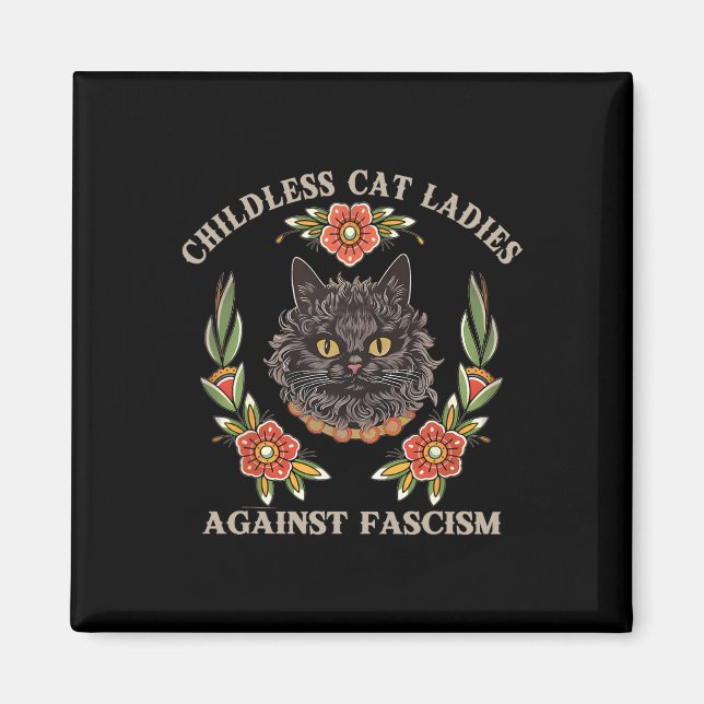 Imán Gatos sin hijos contra mujeres fascistas (Frente)