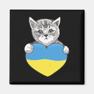 Imán Gatos Ucranianos Ucrania Bandera De Ucrania Corazó