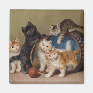Imán Gatos Vintage Gatitos Sophie Sperlich La Pelota Ro