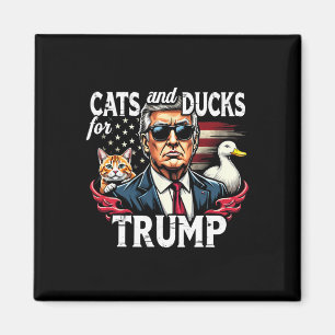 Imán Gatos y patos para Trump 2024 Divertido Trump Vanc