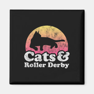 Imán Gatos Y Rodillos Derby Hombres O Mujeres Gatos
