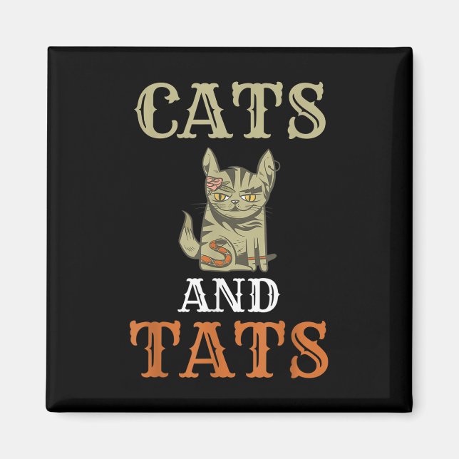 Imán Gatos Y Tatuajes Tentadores Tatuajes (Frente)