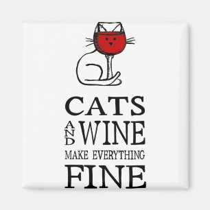 Imán Gatos y vino