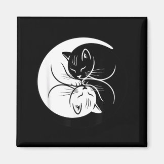 Imán Gatos Yin Yang negros y blancos Zen Amante de los 