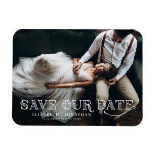 Imán Gatsby Art Deco Lettering Photo Save the Date