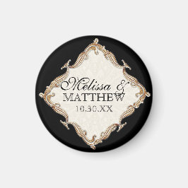 Imán Gatsby Art Deco Nouveau Lace Faux Gold Tulip