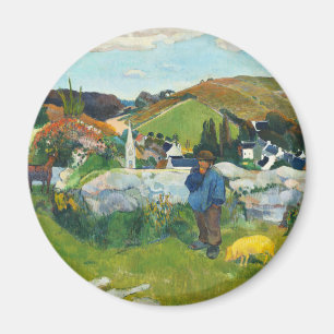 Imán Gauguin El Porquerizo Póster de Arte Rural Vintage