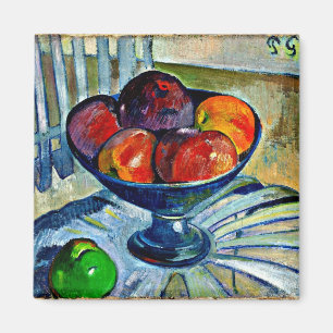 Imán Gauguin - Plato de frutas en una silla de jardín