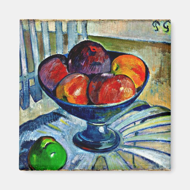 Imán Gauguin - Plato de frutas en una silla de jardín (Frente)
