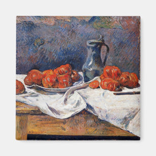 Imán Gauguin - Tomates y un manteca de agua en una mesa