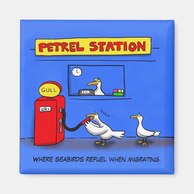 Imán Gaviotas marinas divertidas petrel humor personali (Frente)