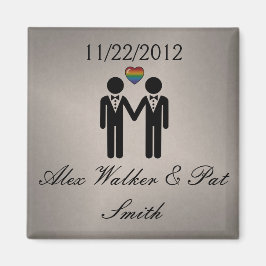 Imán Gay de silueta crece con corazón arcoiris