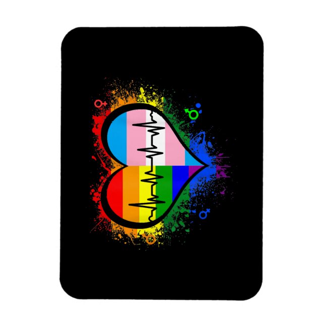 Imán Gay Lesbian Gay Lesbiana LGBT Gay Heartbeat L (Vertical)