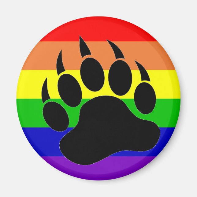 Imán Gay Pride Bear Paw (Frente)