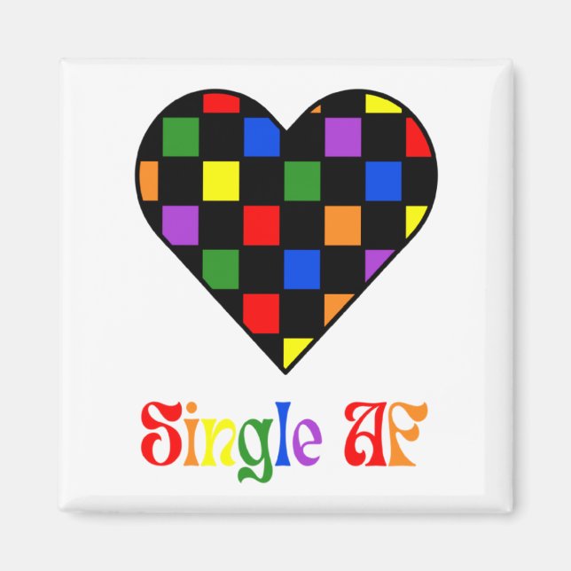 Imán Gay Pride Rainbow Single Af Valentines Day Sarcas  (Frente)