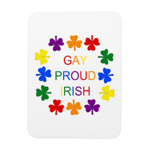 Imán Gay Proud Irlandés LGBT Rainbow Shamrock